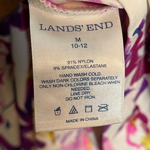 Lands End Women Floral Sun Shade UPF 50 Long Sleeve Relaxed Rash Guard Top M - Picture 11 of 11